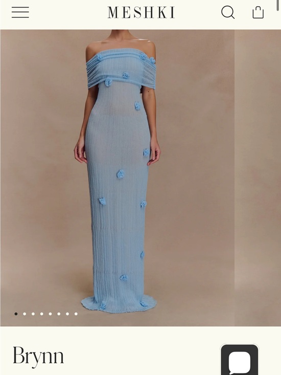 Meshki Dresses & Skirts - Meshki Brynn Off-Shoulder Light Blue Maxi Dress